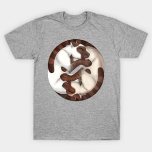 Yin-Yang Cats: Chocolate Lynx Point T-Shirt